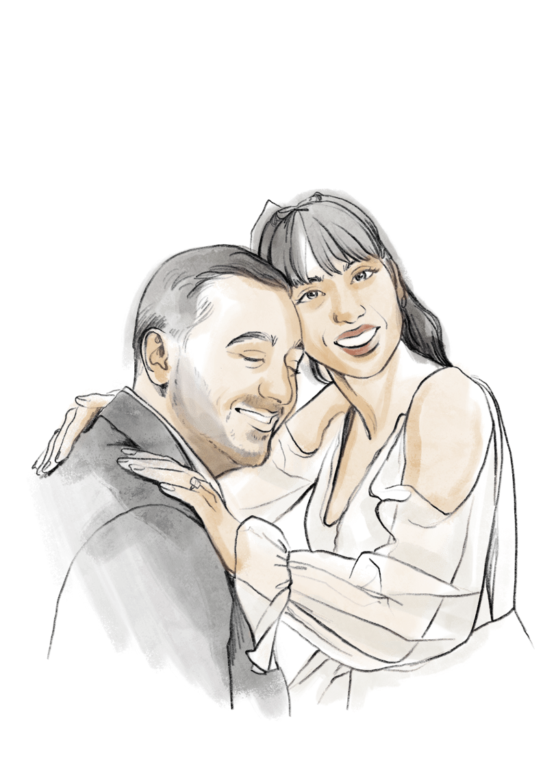 Pareja en Line Art como ejemplo de un dibujo de Miroar Line Art