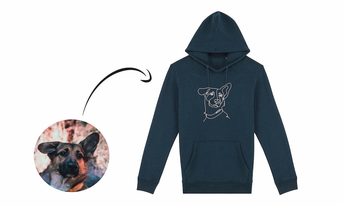 Sudadera personalizada bordada con motivo de perro
