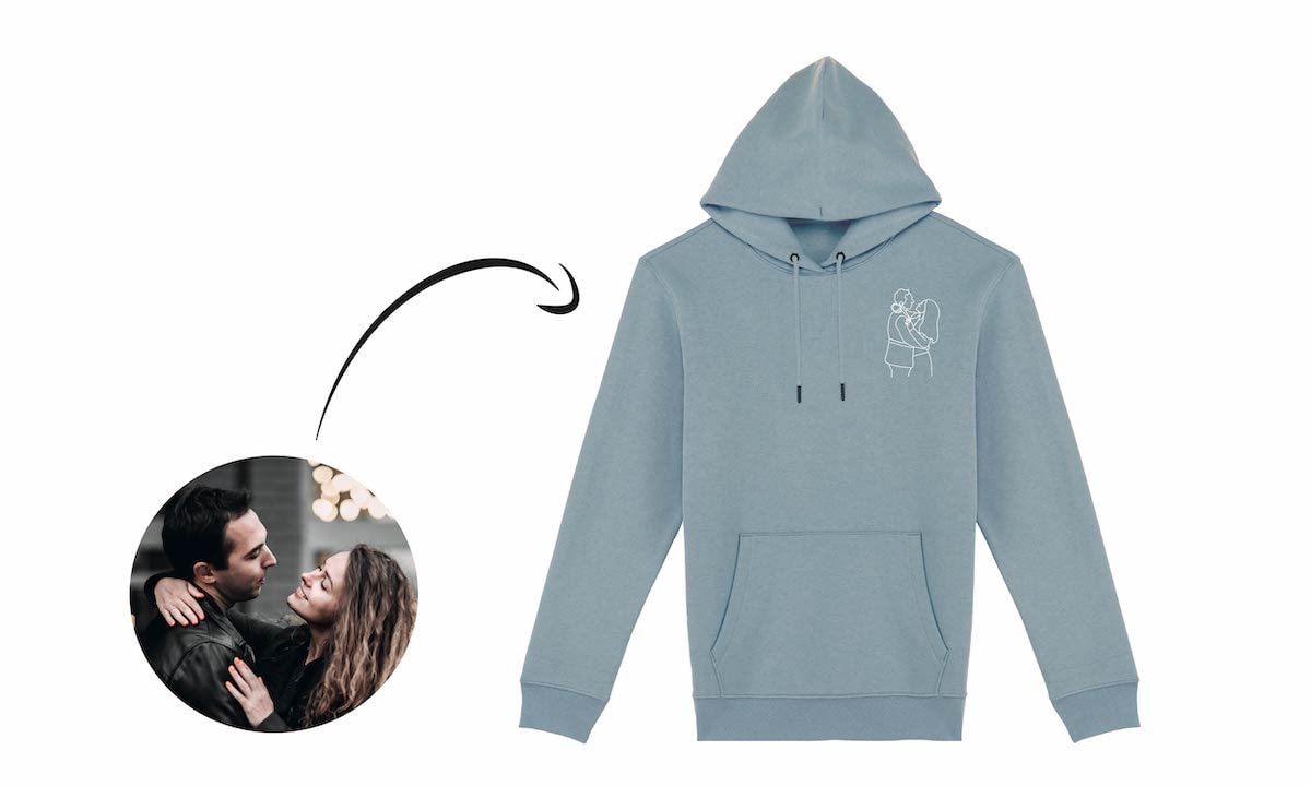 Sudadera de pareja bordada personalizada
