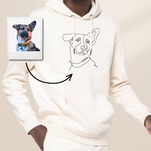 Sudadera bordada personalizada en Line Art