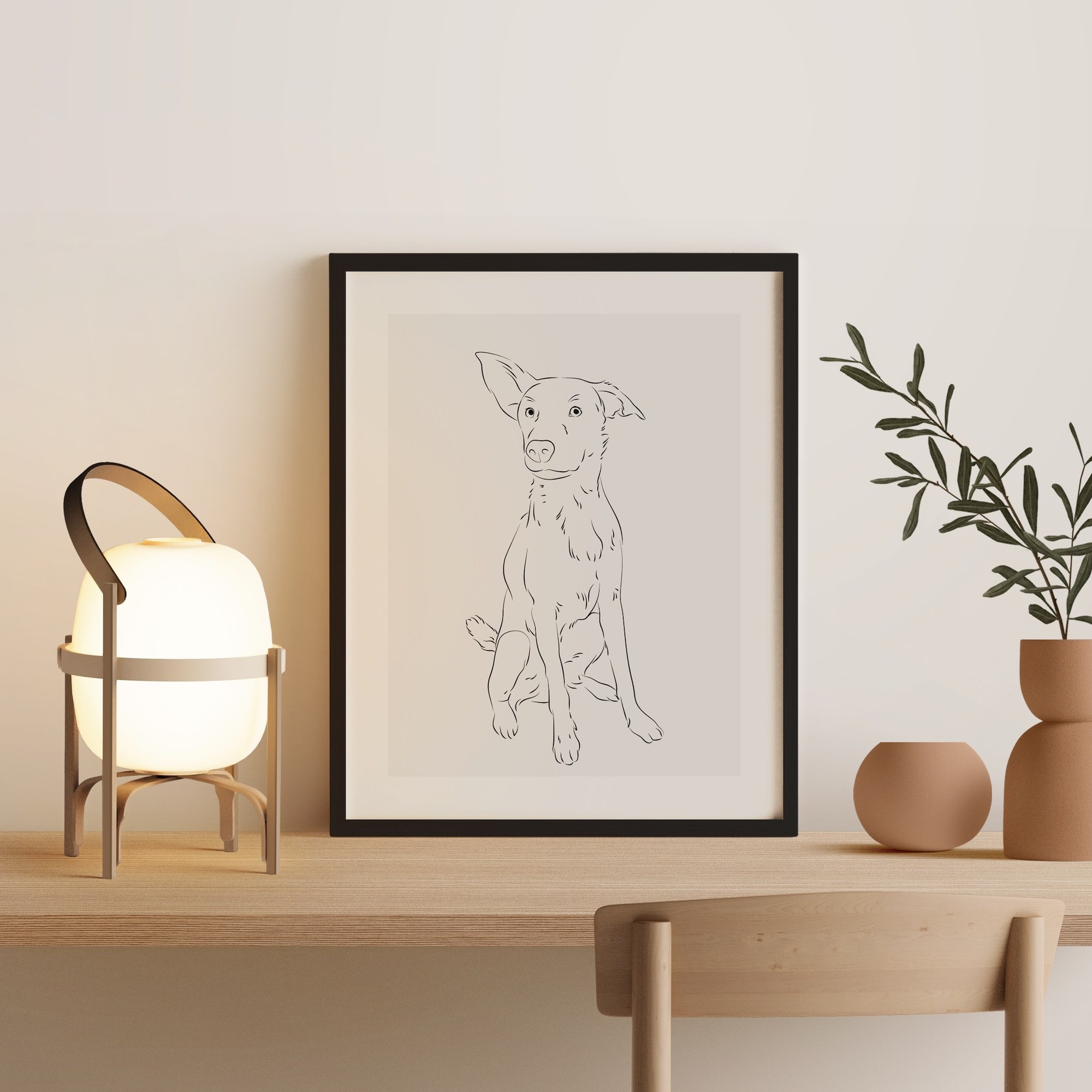 Dibujo Line Art de un perro