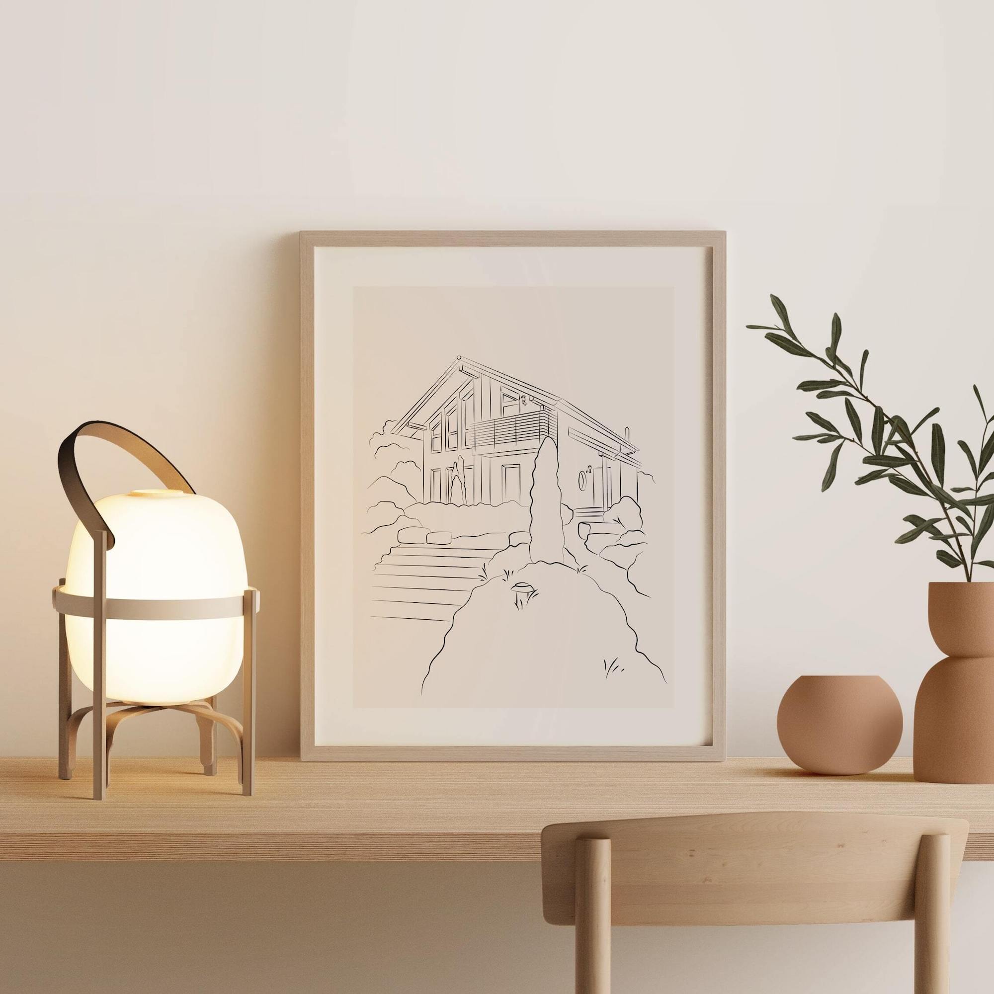 Dibujo de casa en Line Art