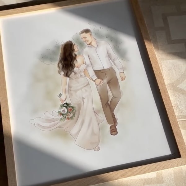 Retrato colorido de una pareja enamorada